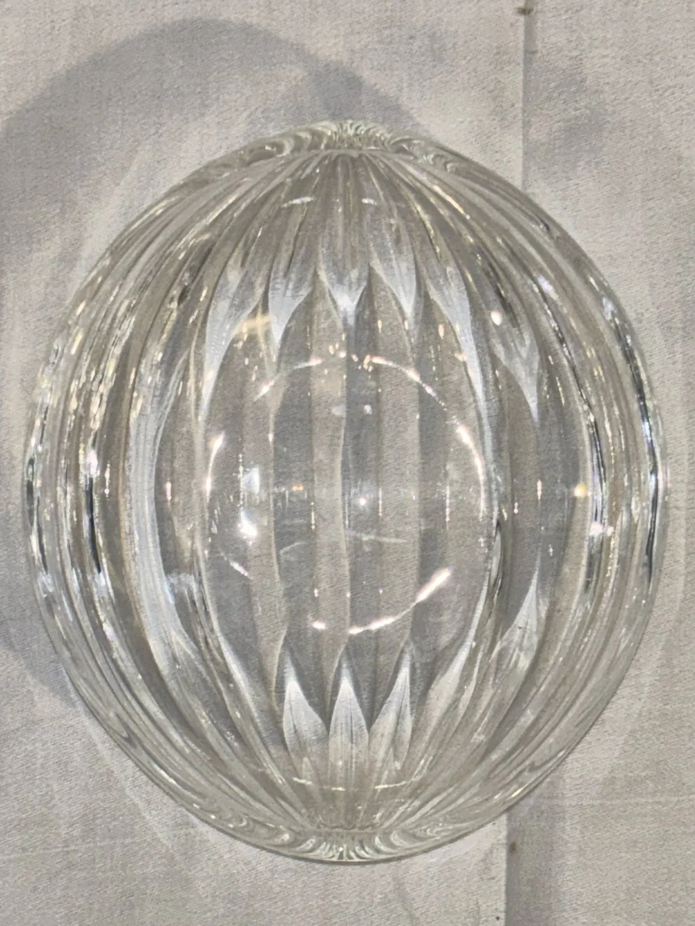 Vintage Clear Optic Swirl Glass Serving Bowl Set 7 Piece Mid Century Style